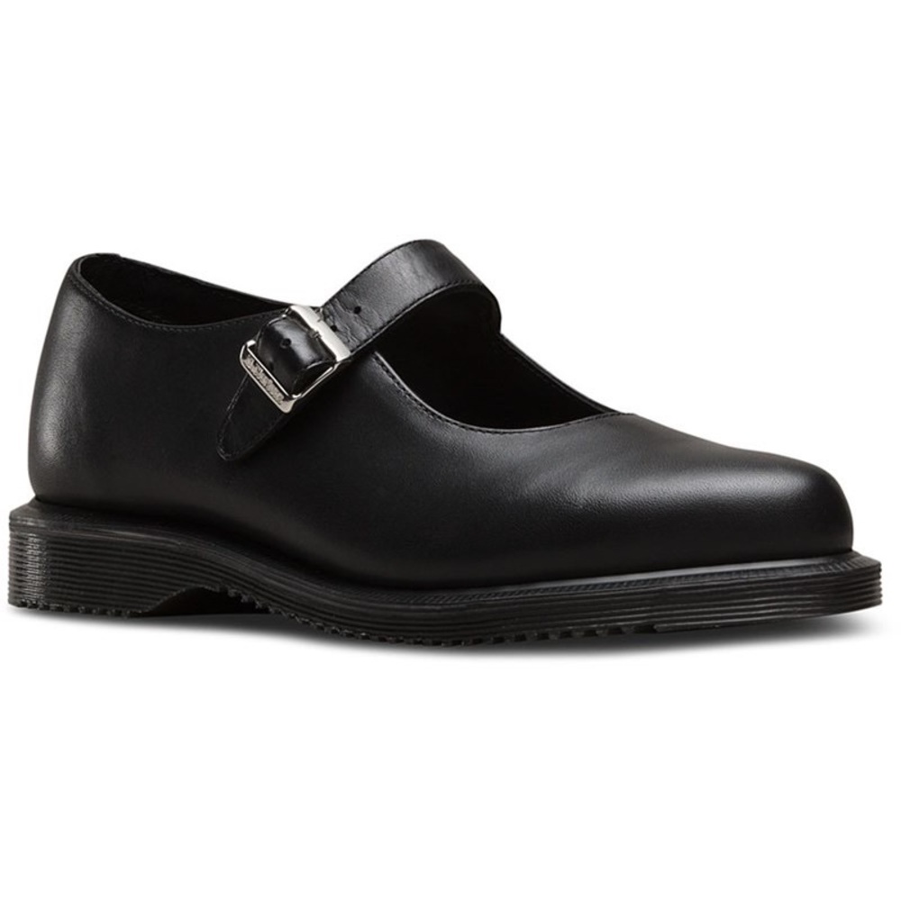 Dr. Martens Black Leather Mary Jane with Silver Buckle